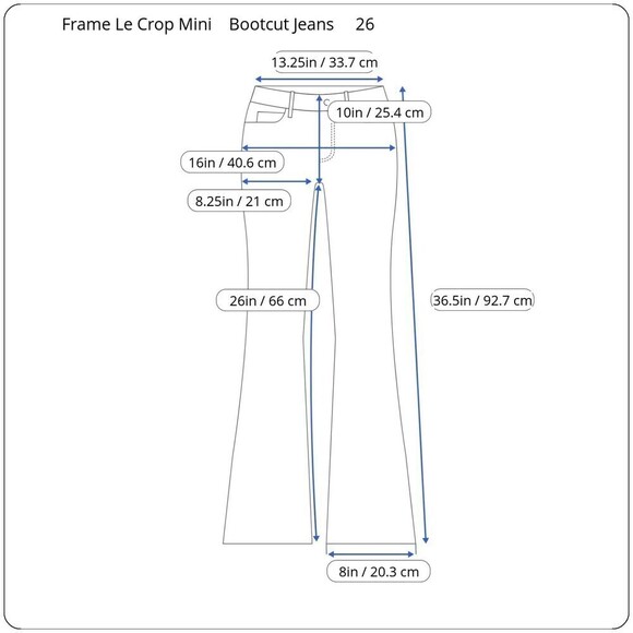FRAME Le Crop Mini Bootcut Size 26 Denim Cotton High Rise Retro Vintage 70s Jean - Picture 4 of 10